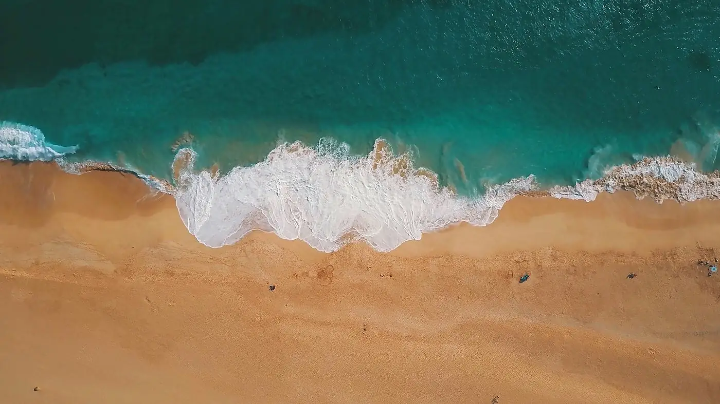 Playa aérea - Arena dorada y mar turquesa - Lanzarote